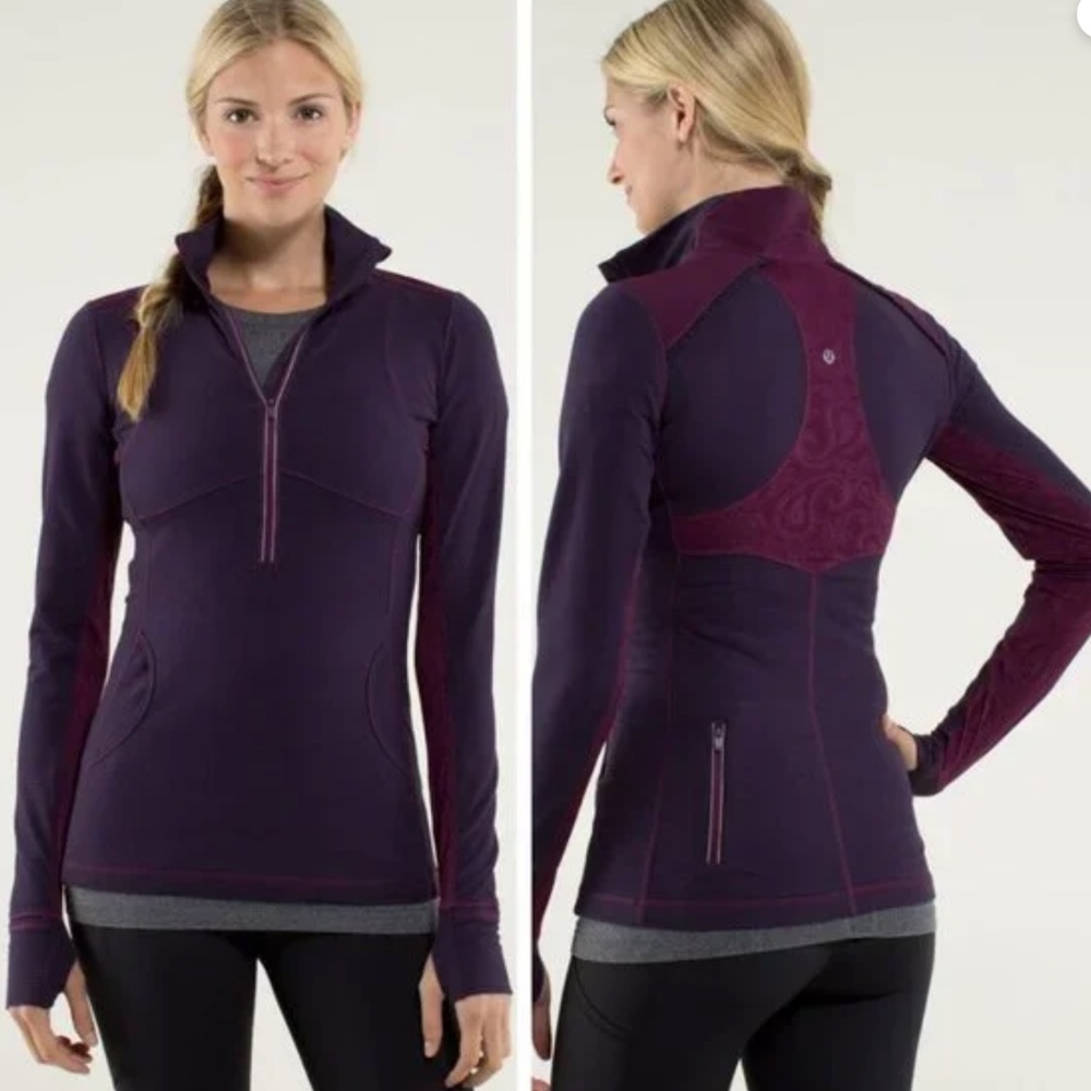 Lululemon Star Runner Pullover in Hyper Stripe Plum